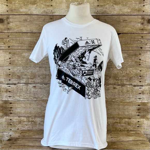 Adidas Terrex Size Small Black Graphic Tee - Picture 3 of 10